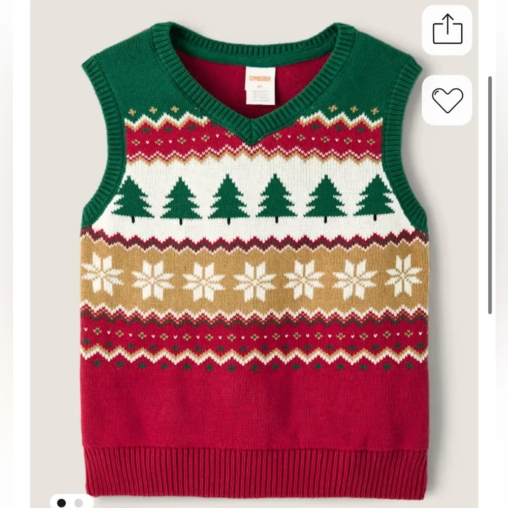Gymboree Fair Isle Holiday Christmas Vest 3t NEW